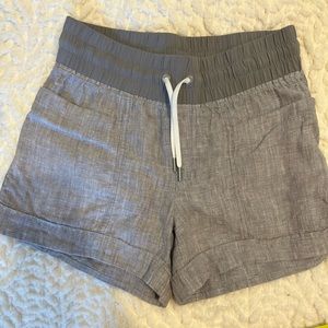 Athleta Cabo Linen Shorts In Gray Women's Size 2